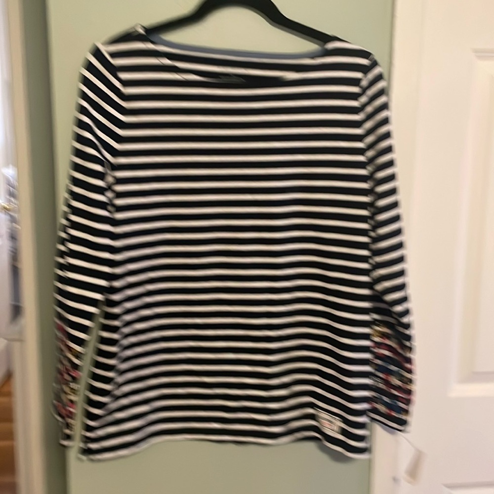NWT Talbots Black And White Stripes M